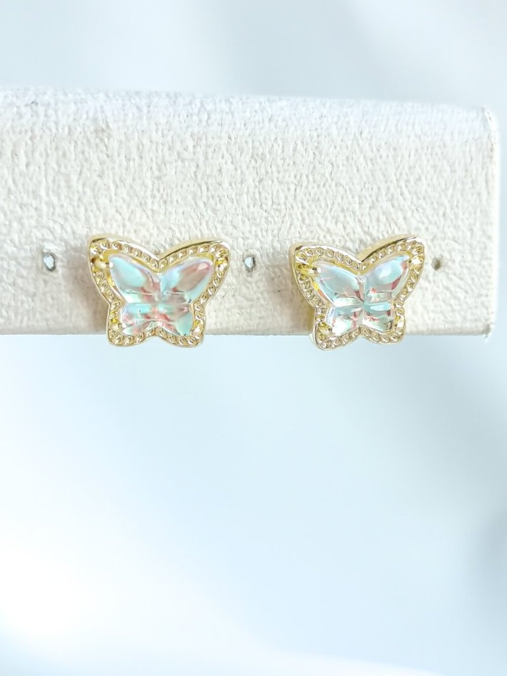 Kendra Scott Lillia Butterfly Gold Glass Stud Earrings